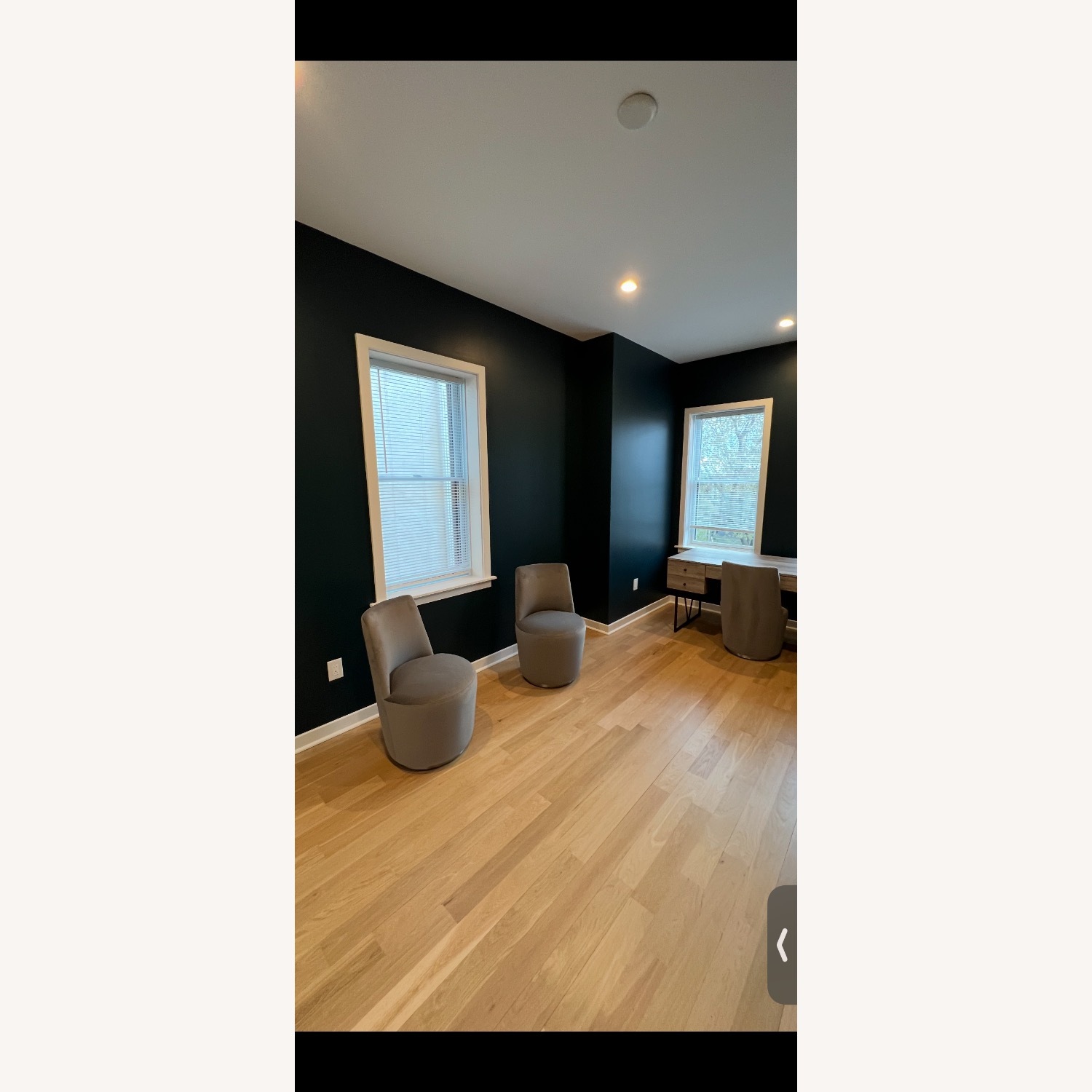 Crate & Barrel Ofelia Light Gray Velvet Dining Chairs - image-2