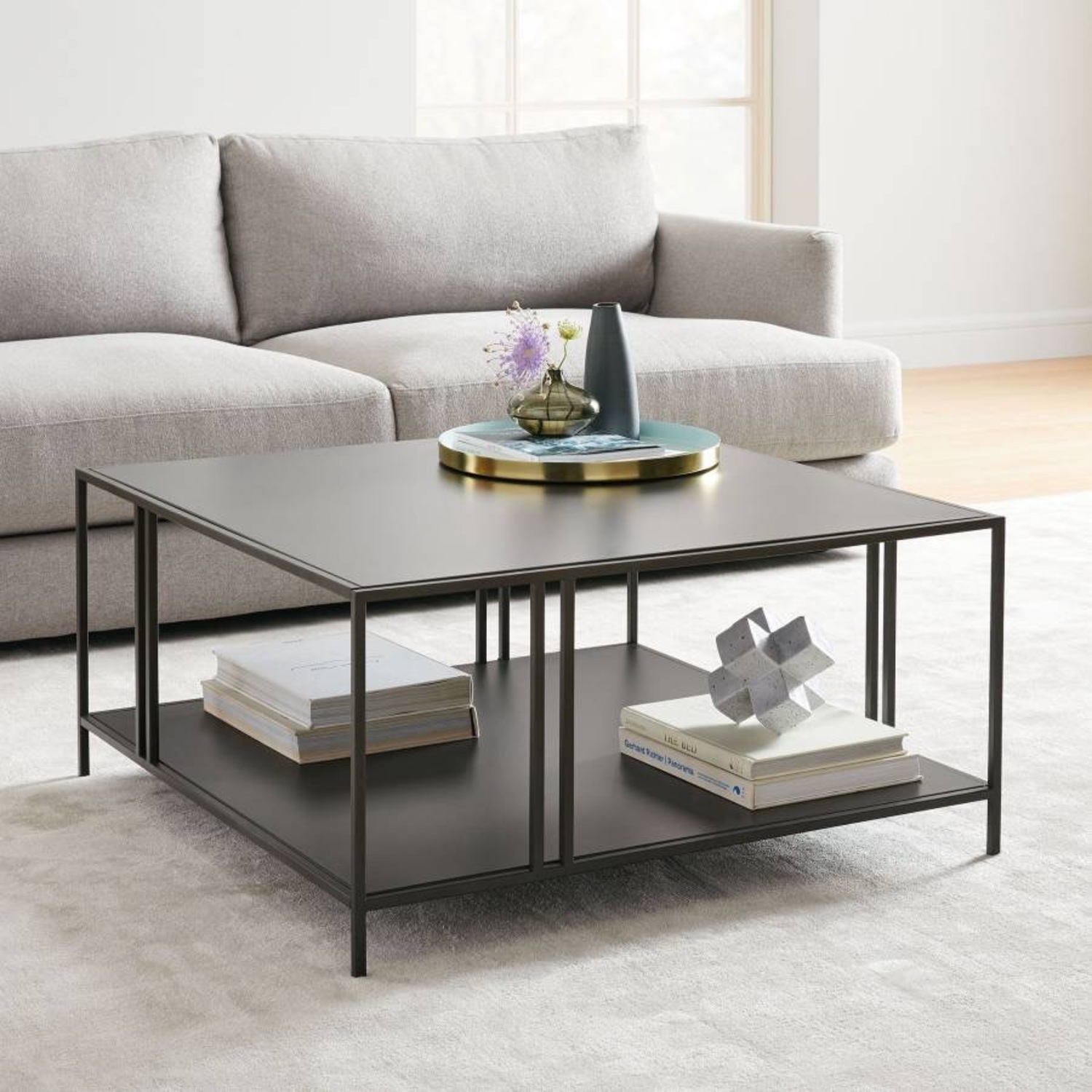 West Elm Profile Coffee Table, Dark Bronze - image-2
