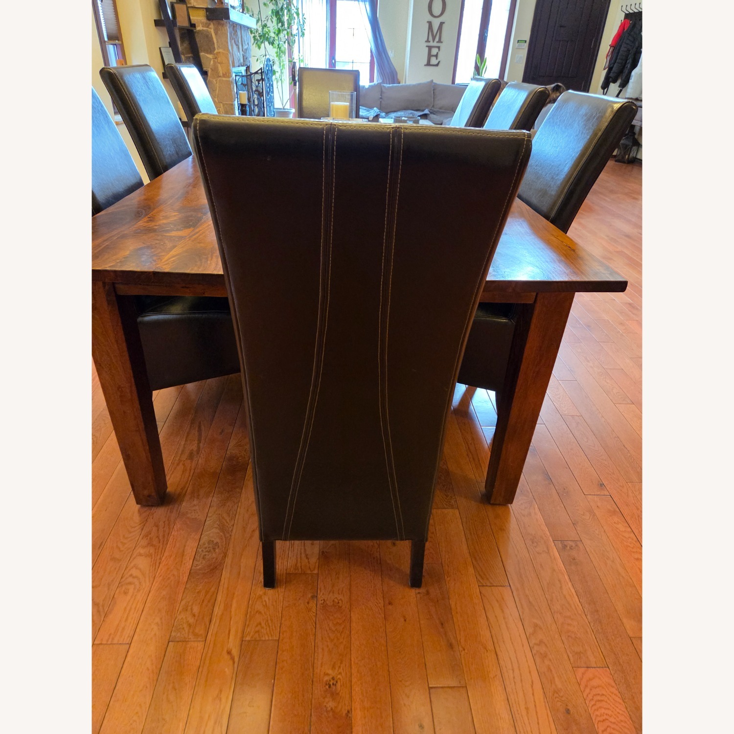 Arhaus Dark Brown Leather Dining Chairs - image-2