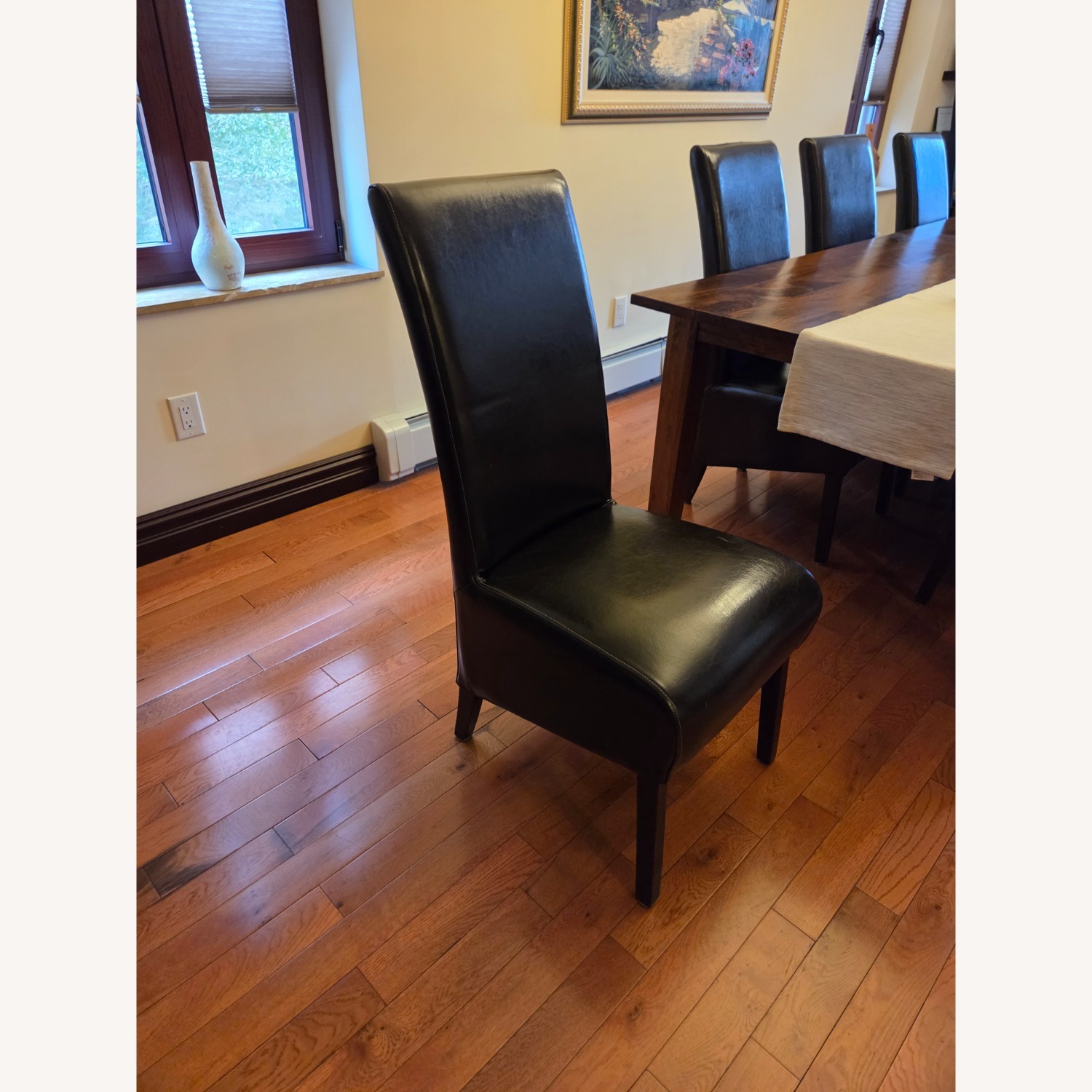 Arhaus Dark Brown Leather Dining Chairs - image-1