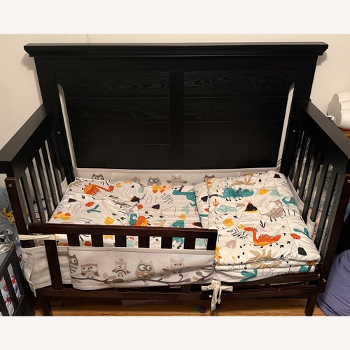 Used Overland Black Wood Crib 4-in-1 for sale on AptDeco