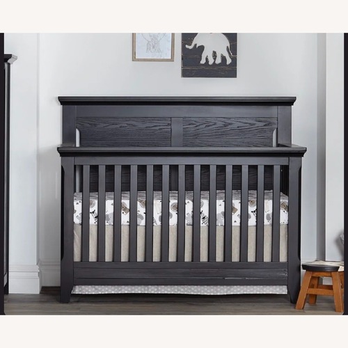 Used Overland Black Wood Crib 4-in-1 for sale on AptDeco