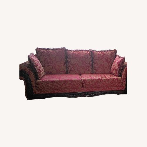 Used Vintage/Antique Finds Red Fabric 3+ Seater Sofa for sale on AptDeco