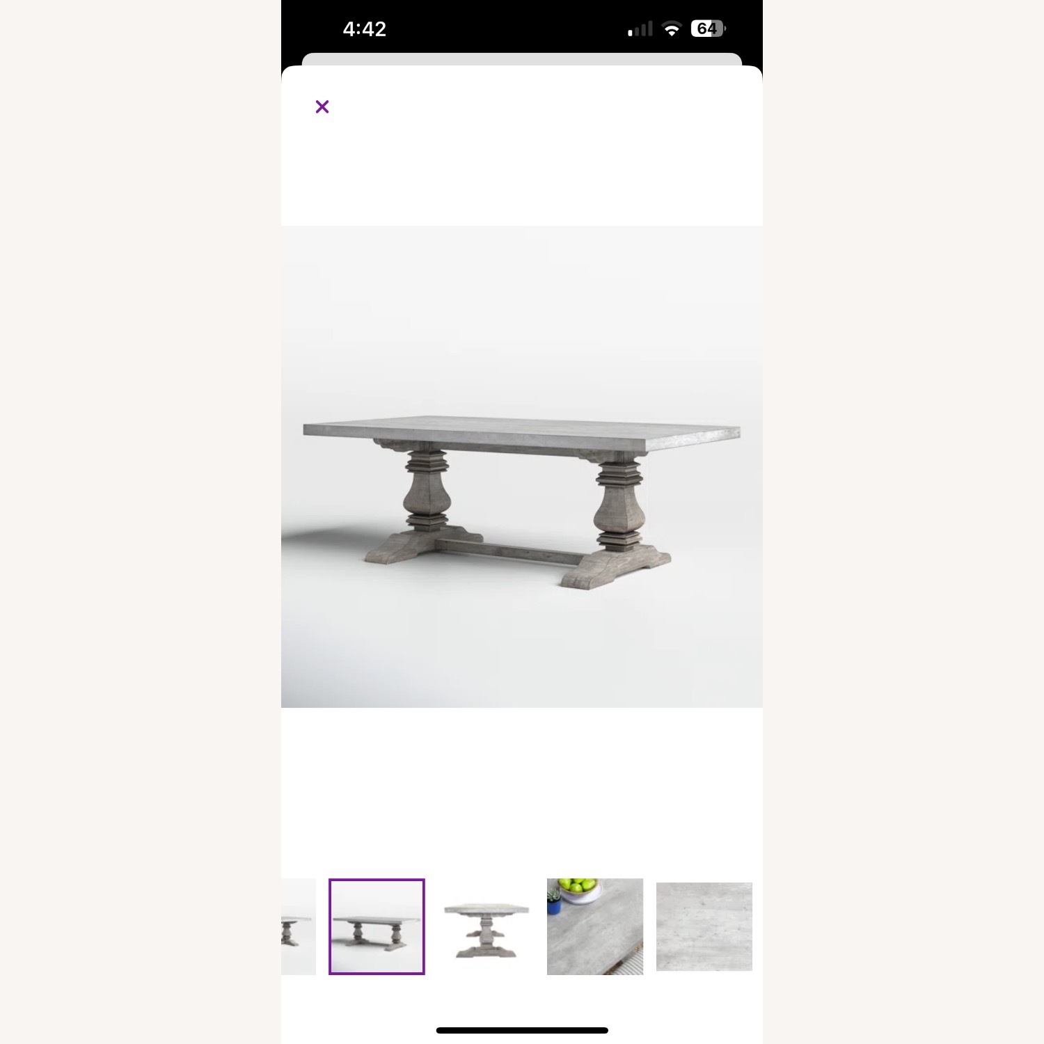 Joss & Main Dark Gray Faux Concrete Dining Table - image-3