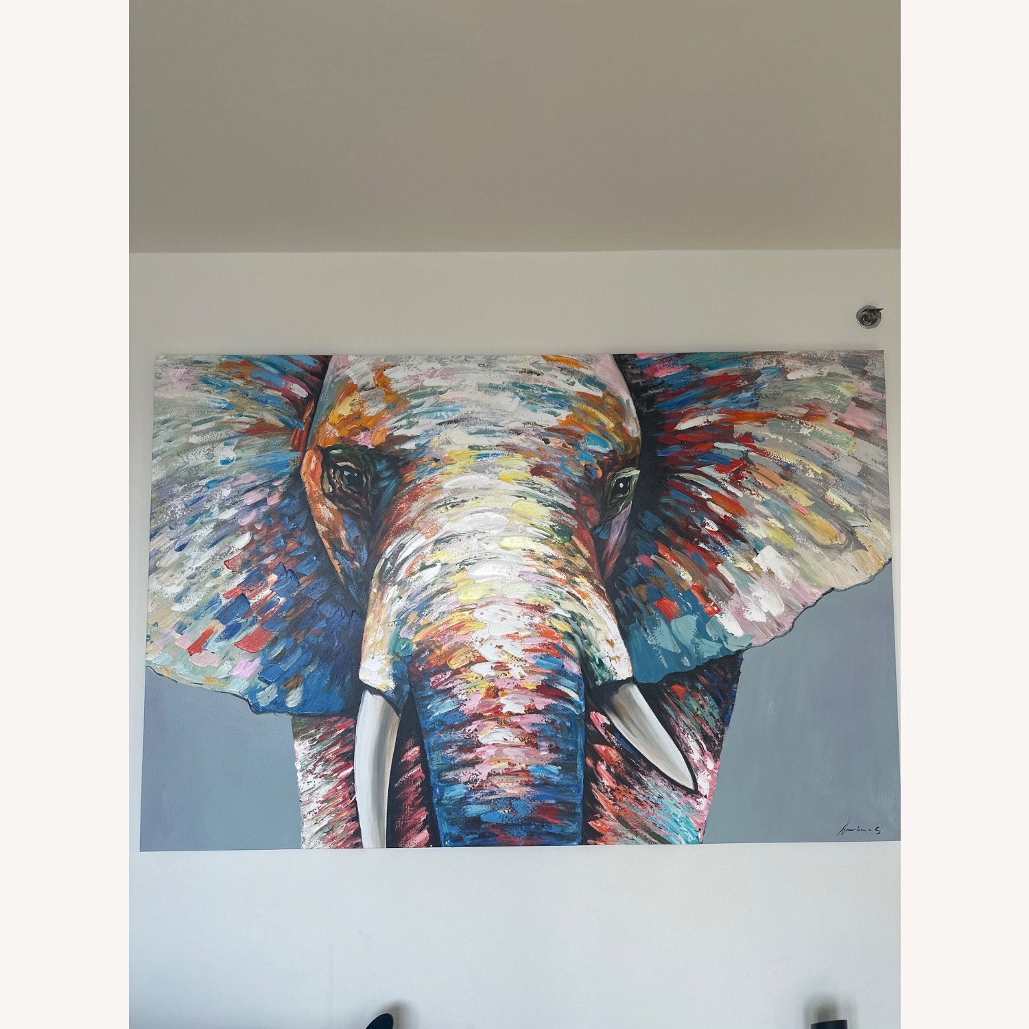 Mother Elephant Contemporary Wall Art - image-1