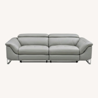 Roche Bobois Gray Leather Reclining Cinetique Sofa