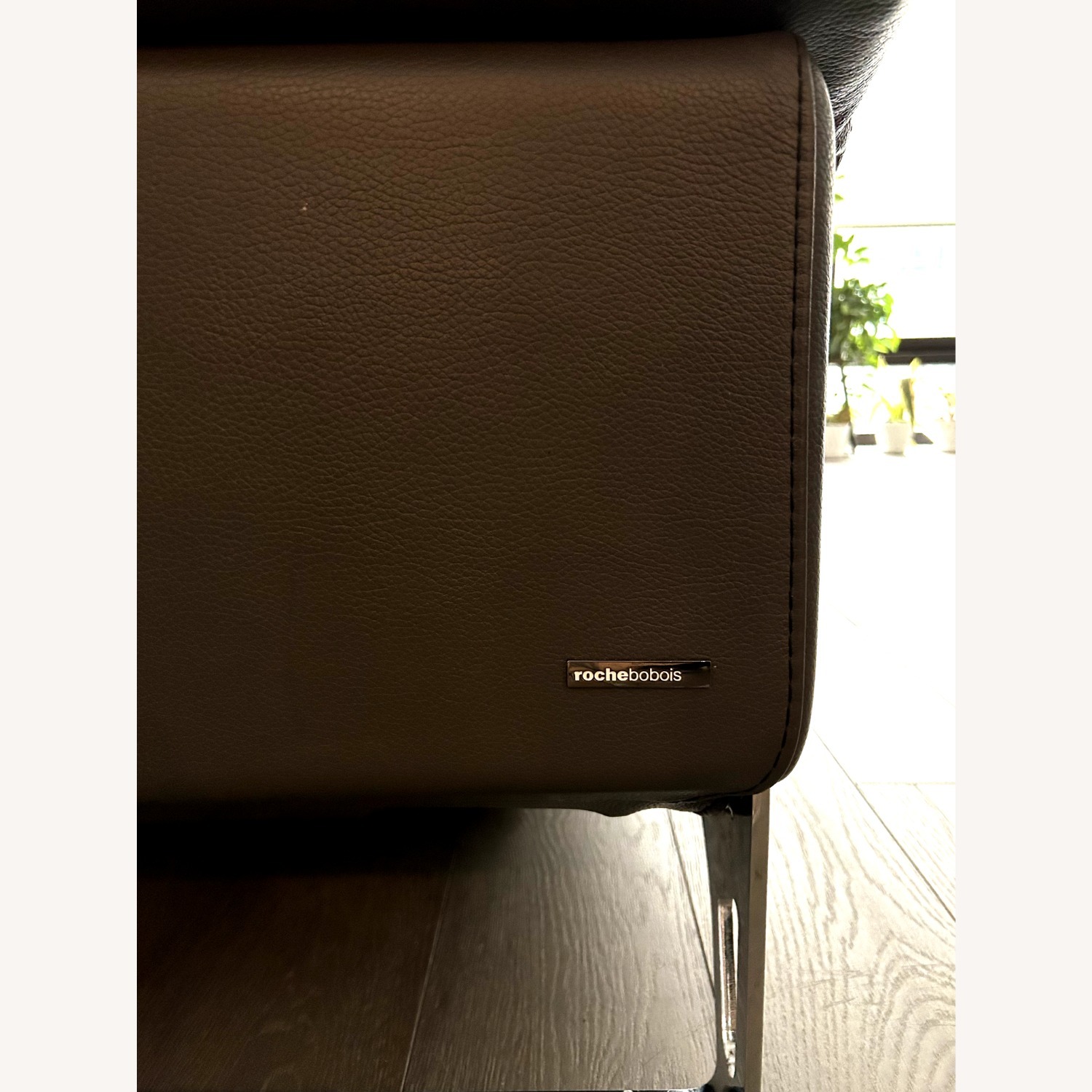 Roche Bobois Gray Leather Reclining Cinetique Sofa - image-8