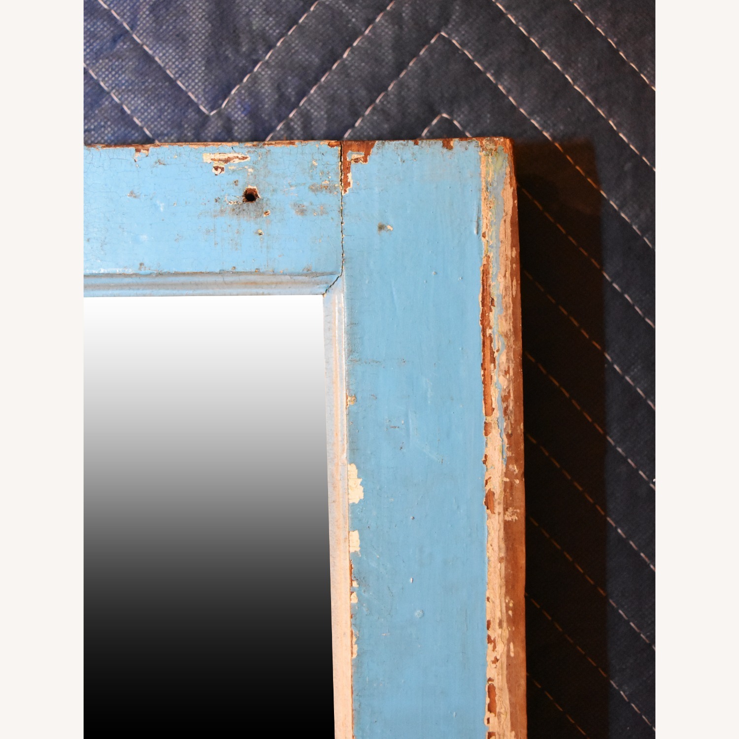 Vintage/Antique Yes Blue Wood Wall Mirror - image-2