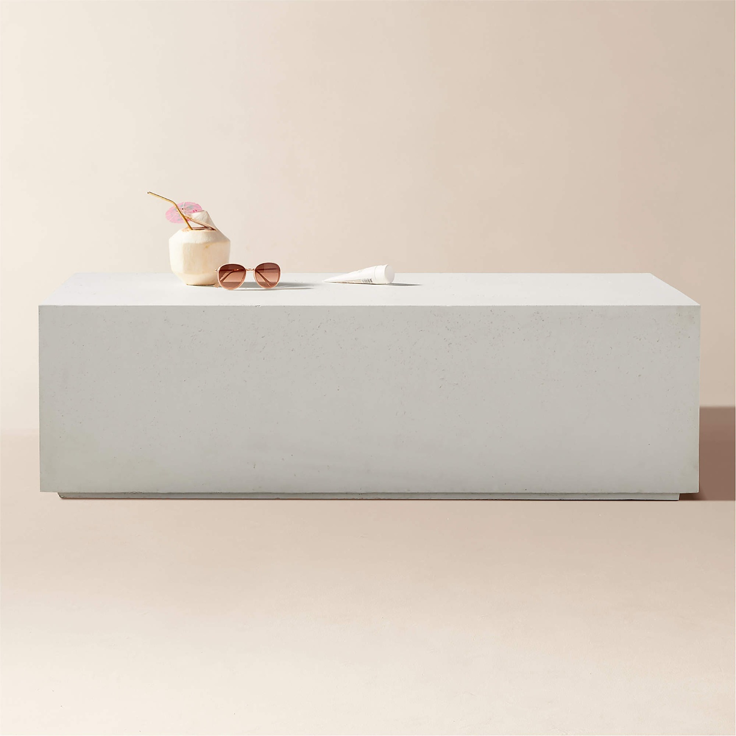 Ivory 48" Concrete Indoor/Outdoor Coffee Table - image-0