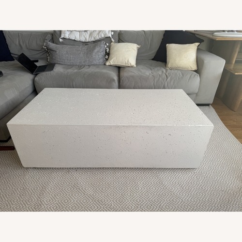 Used Ivory 48" Concrete Indoor/Outdoor Coffee Table for sale on AptDeco