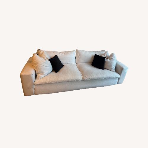 Used Living Spaces White Fabric 2 Seater Sofa for sale on AptDeco