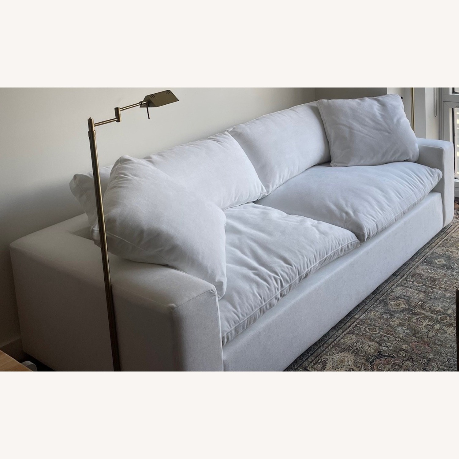 Living Spaces White Fabric 2 Seater Sofa - image-3