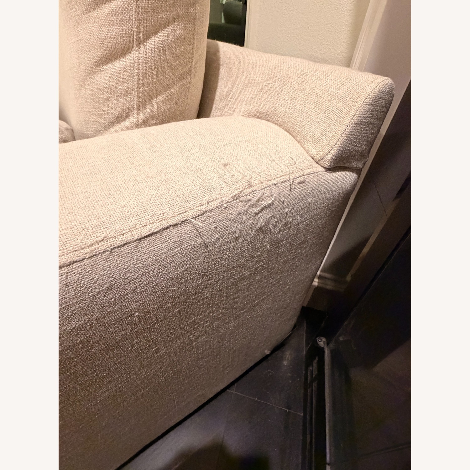 Living Spaces Natural Fabric 2 Piece Sectional - image-5