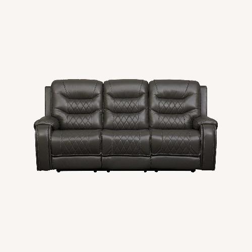 Used Dark Gray Faux Leather Sofa for sale on AptDeco