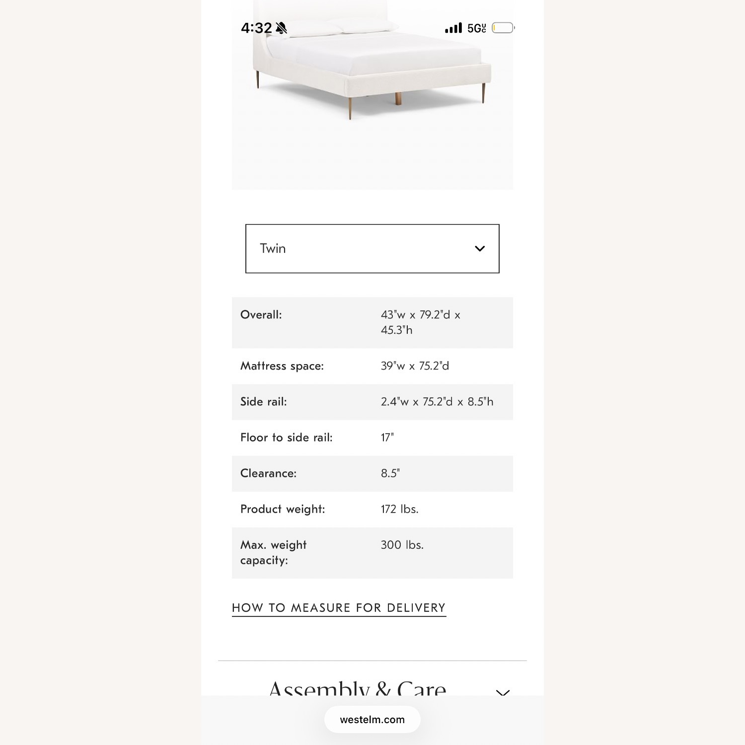 West Elm Pink Lana Upholstered Bed Frame - image-4