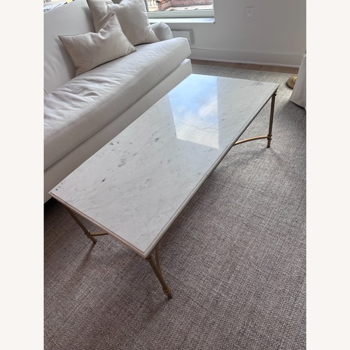 Used Kathy Kuo Marble Coffee Table for sale on AptDeco