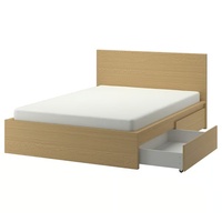 IKEA Malm Natural Wood Veneer King Bed