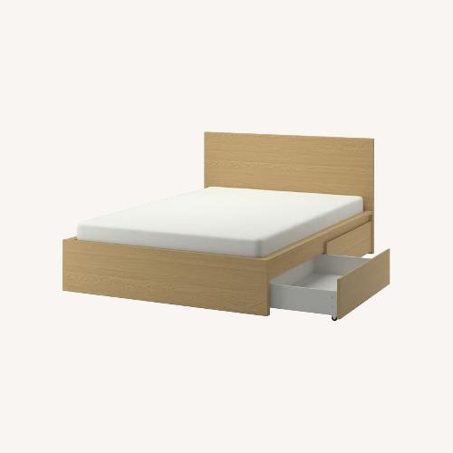 Used IKEA Malm Natural Wood Veneer King Bed for sale on AptDeco