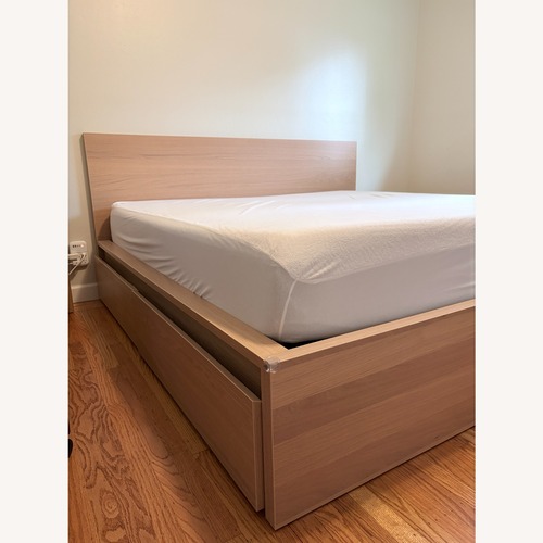 Used IKEA Malm Natural Wood Veneer King Bed for sale on AptDeco