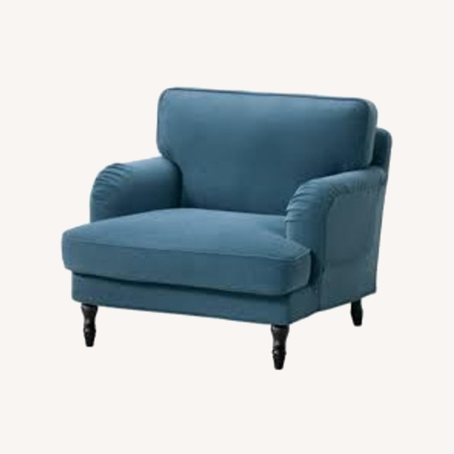 IKEA Stocksund Blue Fabric Armchair - image-0