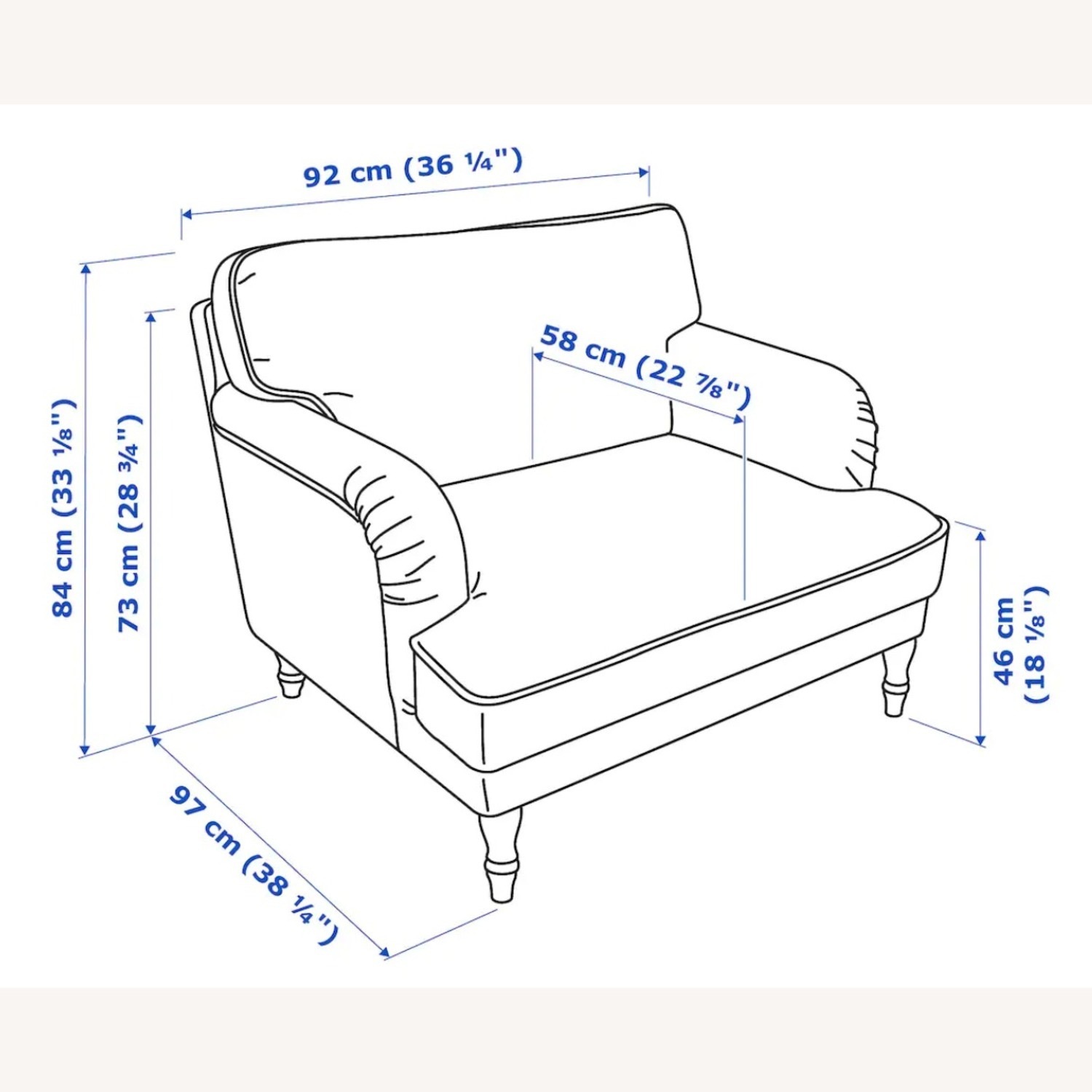 IKEA Stocksund Blue Fabric Armchair - image-7