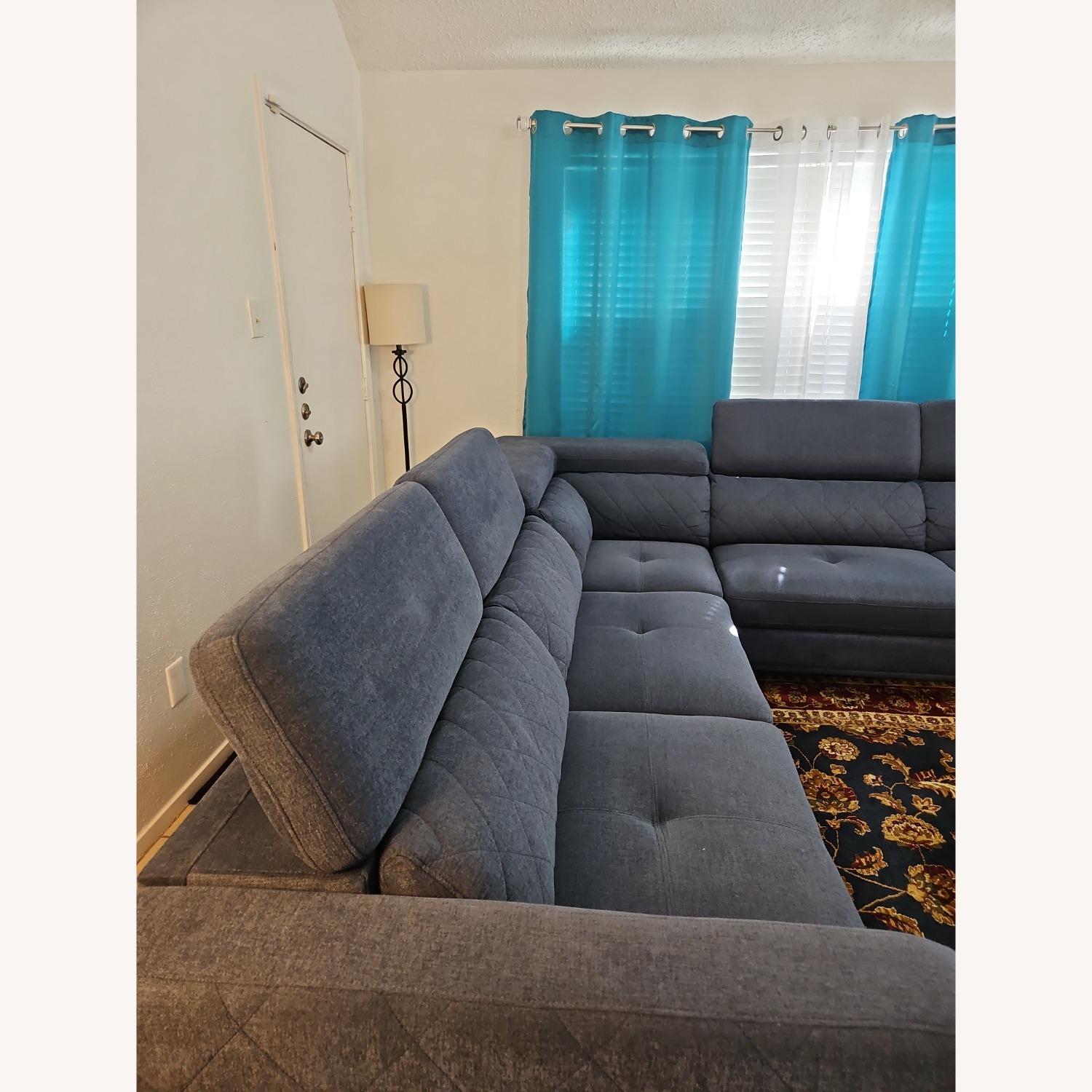 Sofia Vergara Blue Sectional Sofa - image-13