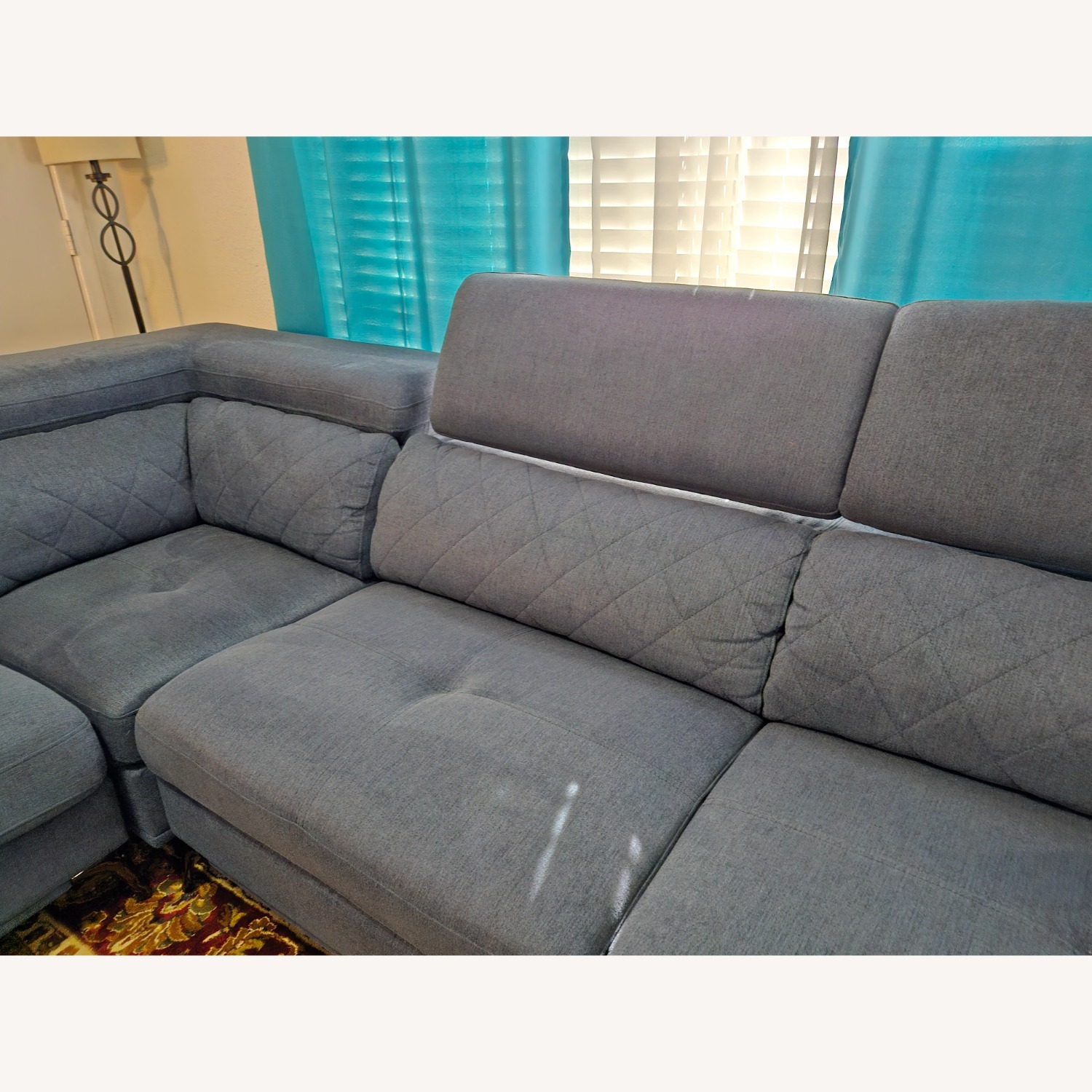 Sofia Vergara Blue Sectional Sofa - image-7