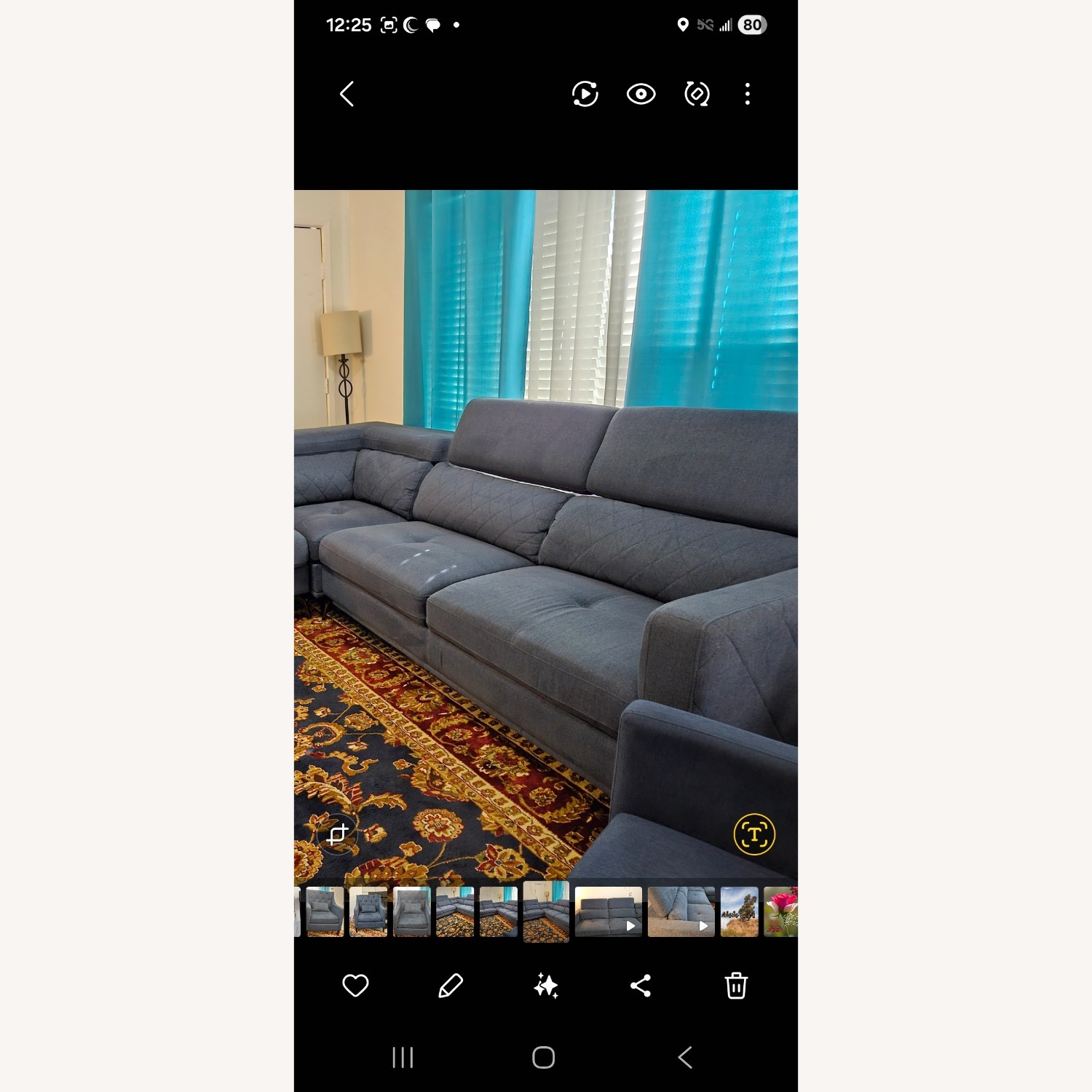 Sofia Vergara Blue Sectional Sofa - image-2