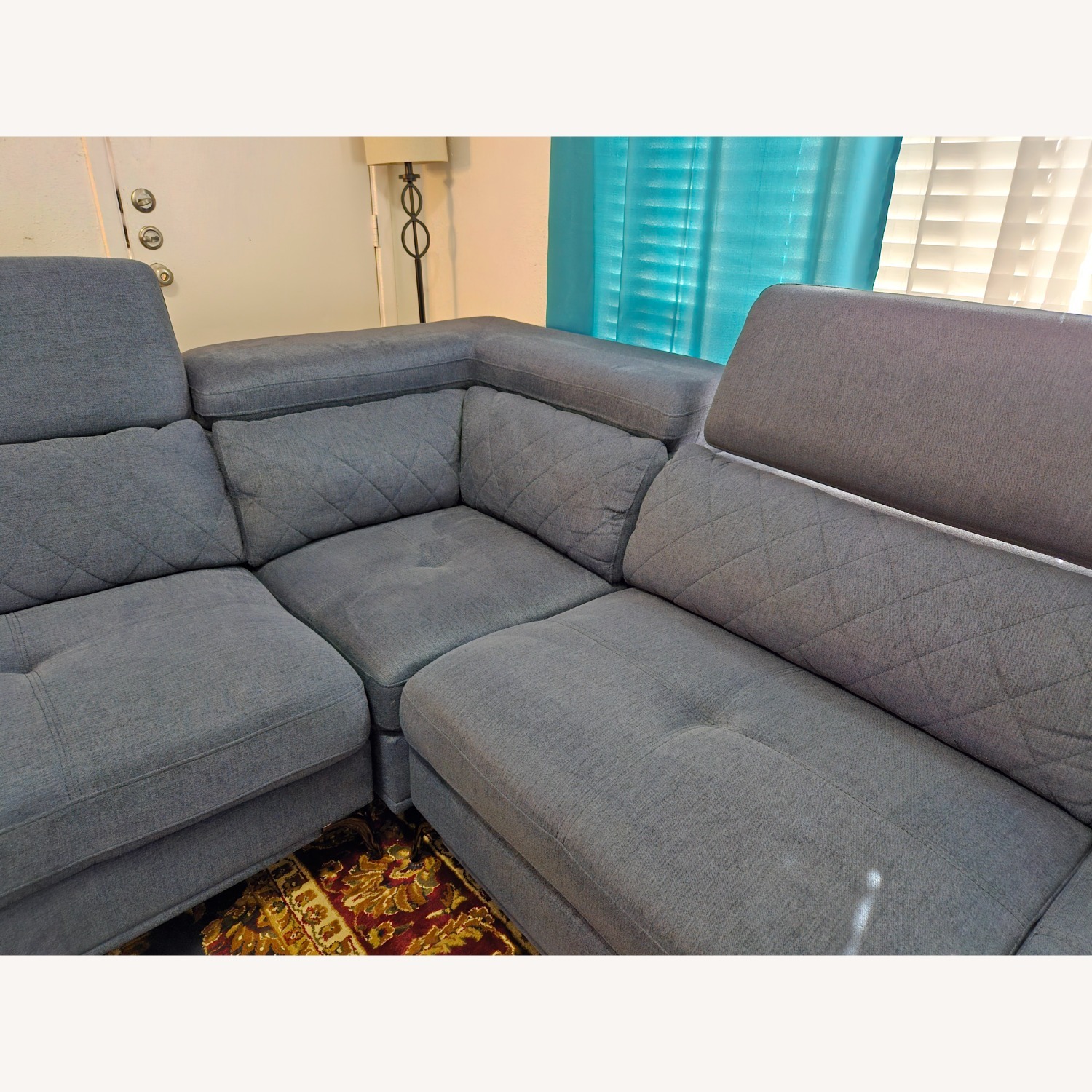 Sofia Vergara Blue Sectional Sofa - image-8