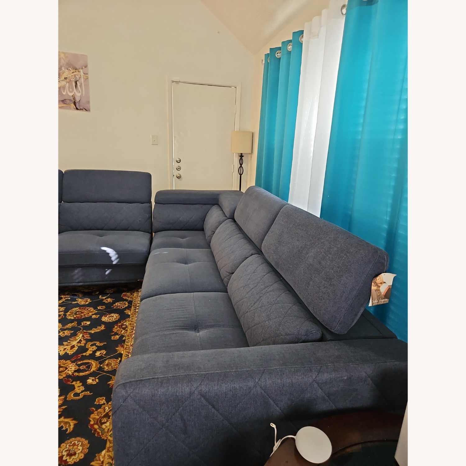 Sofia Vergara Blue Sectional Sofa - image-12