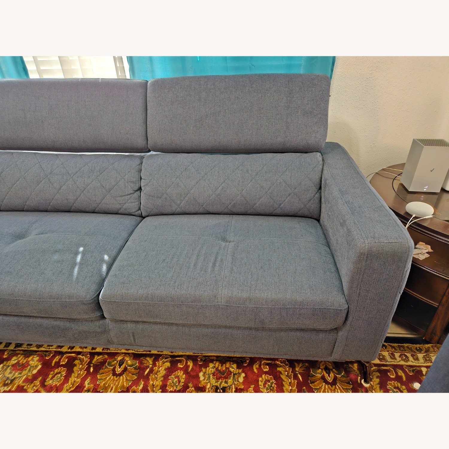 Sofia Vergara Blue Sectional Sofa - image-6