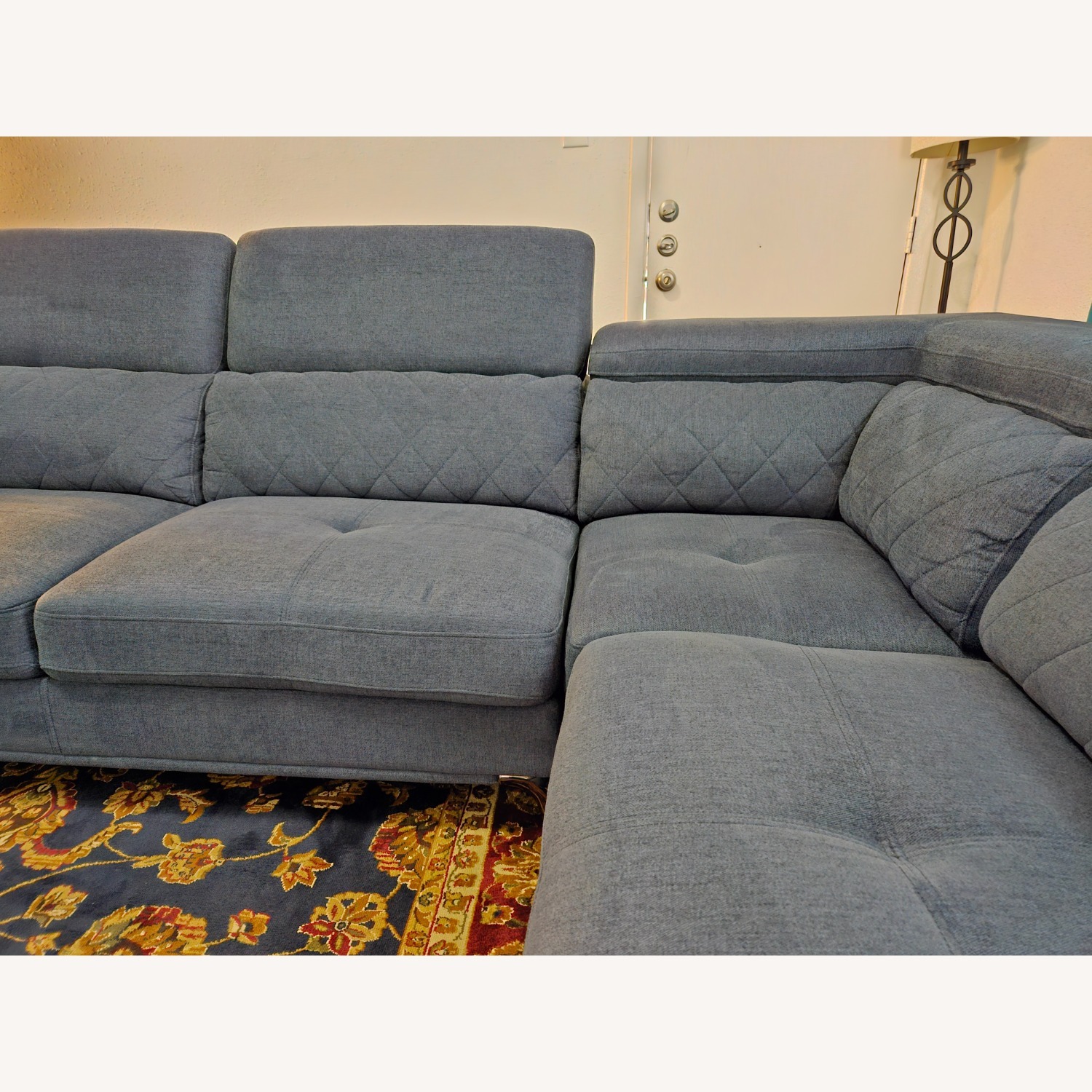 Sofia Vergara Blue Sectional Sofa - image-9