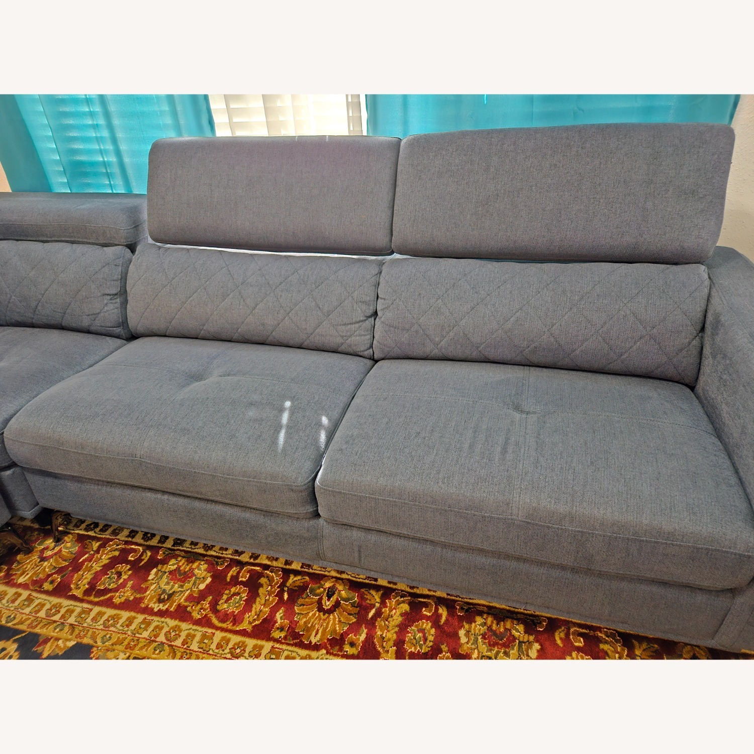 Sofia Vergara Blue Sectional Sofa - image-15