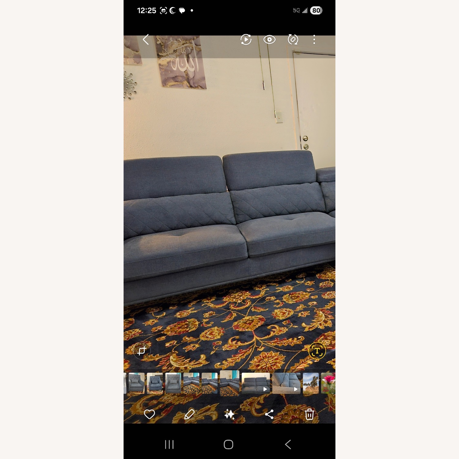 Sofia Vergara Blue Sectional Sofa - image-1