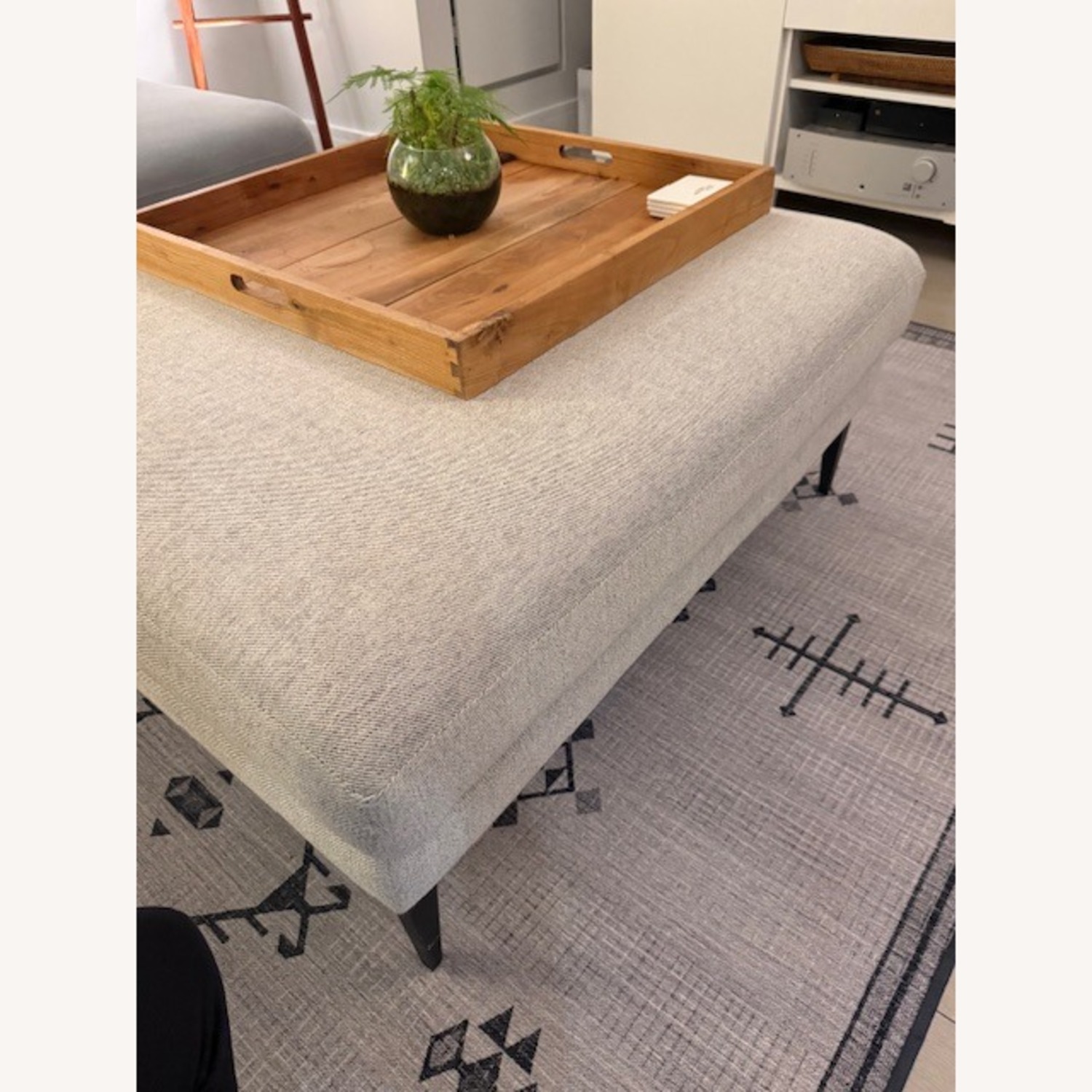 West Elm Andes Light Gray Fabric Coffee Table - image-4