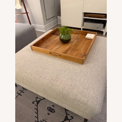 Used West Elm Andes Light Gray Fabric Coffee Table for sale on AptDeco