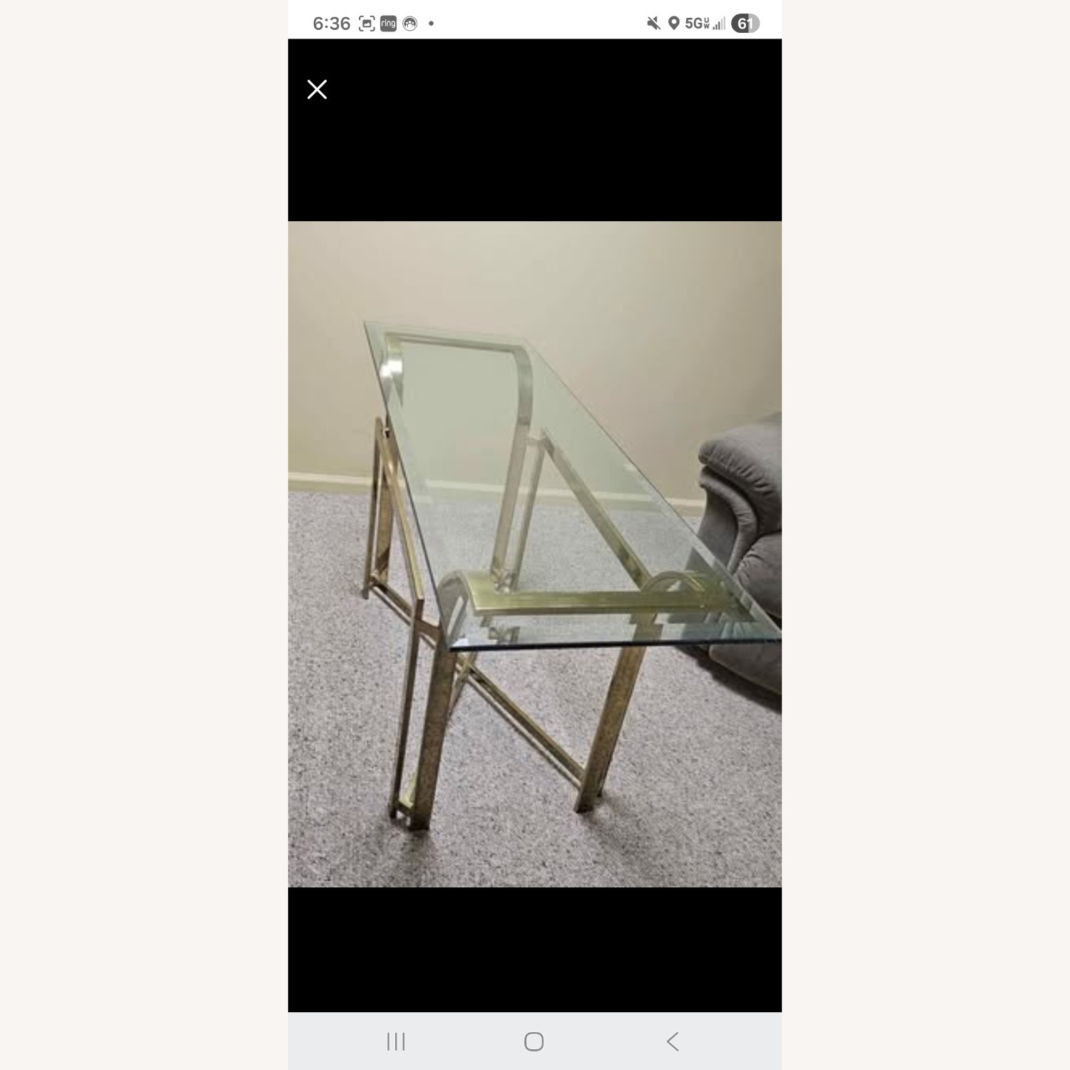 Vintage Milo Baughmagn Gold Glass Coffee Table - image-2