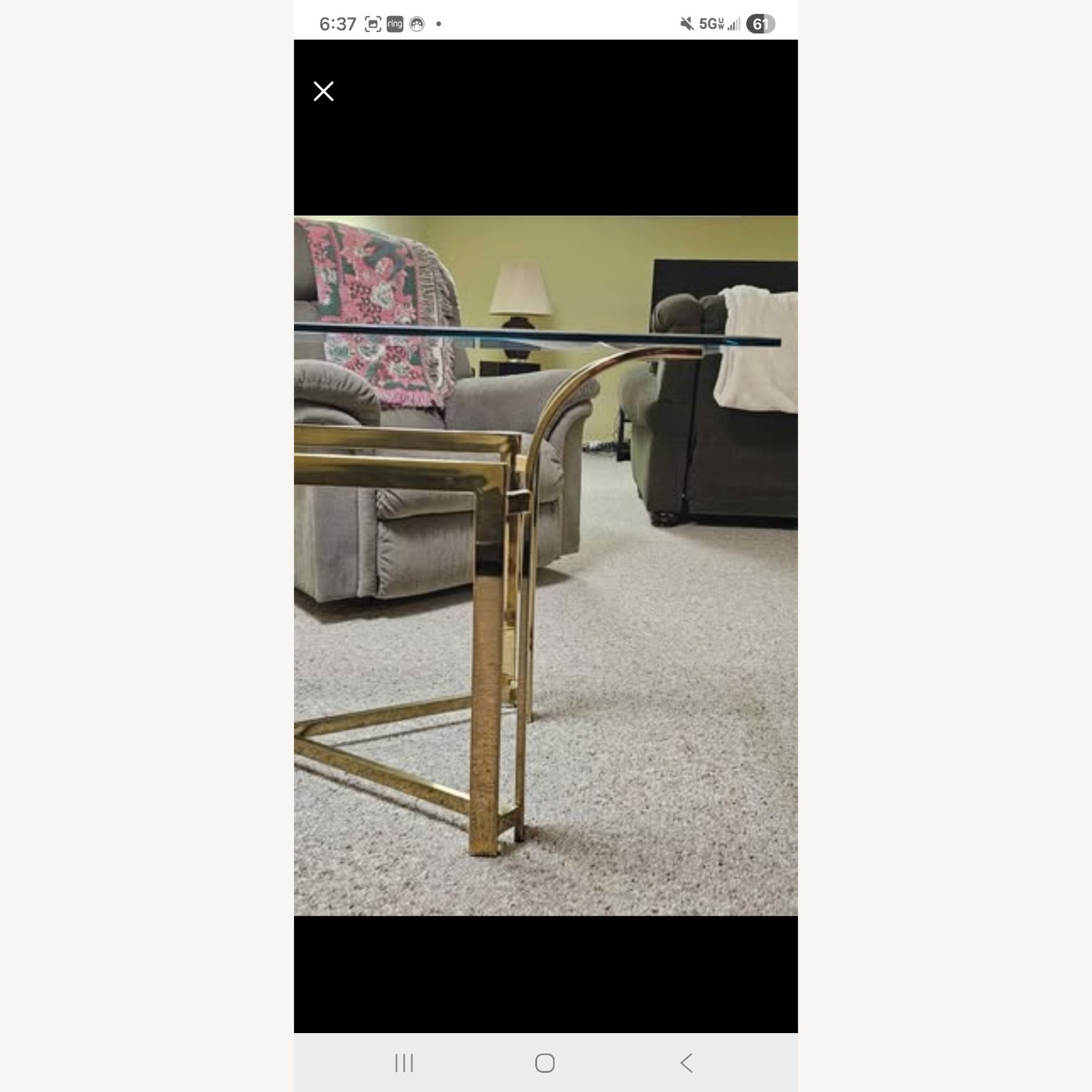 Vintage Milo Baughmagn Gold Glass Coffee Table - image-6