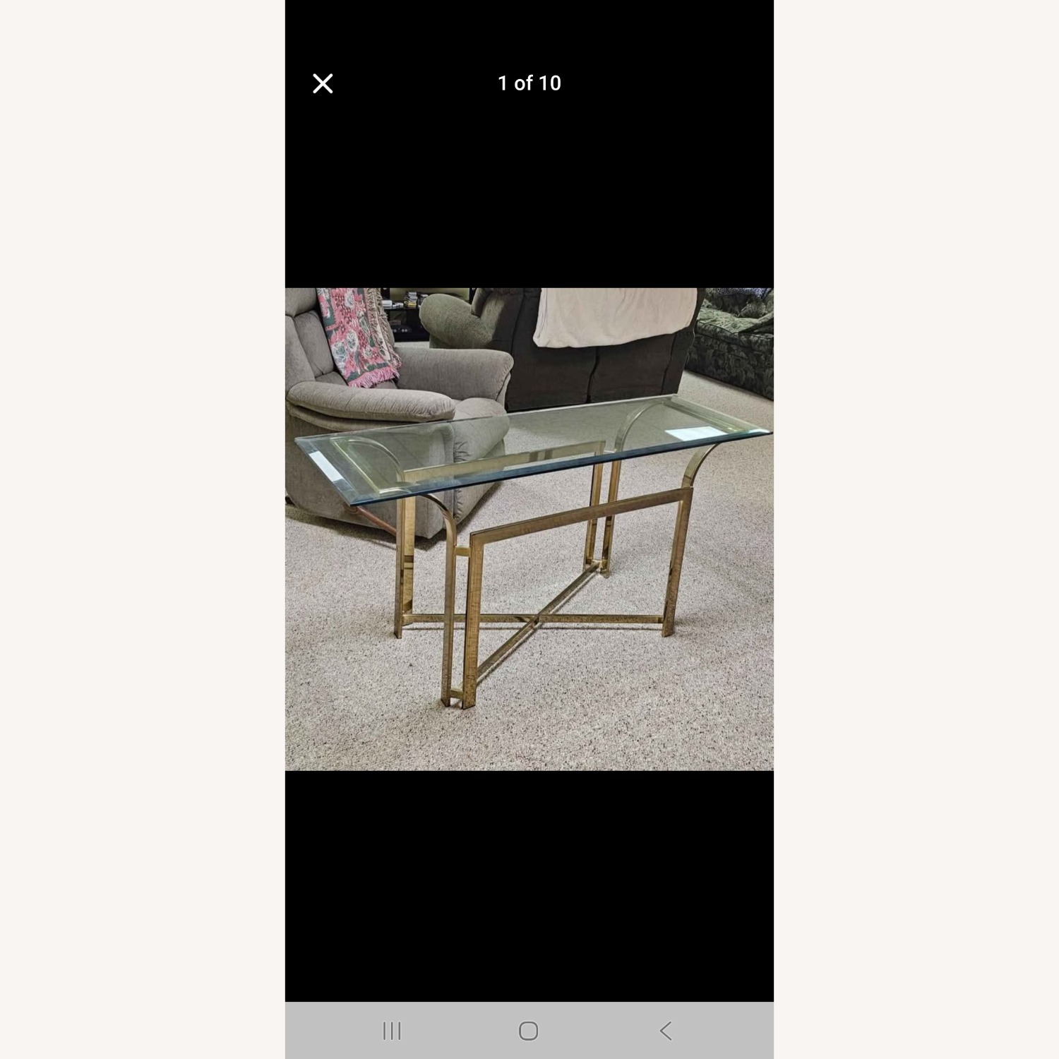 Vintage Milo Baughmagn Gold Glass Coffee Table - image-1