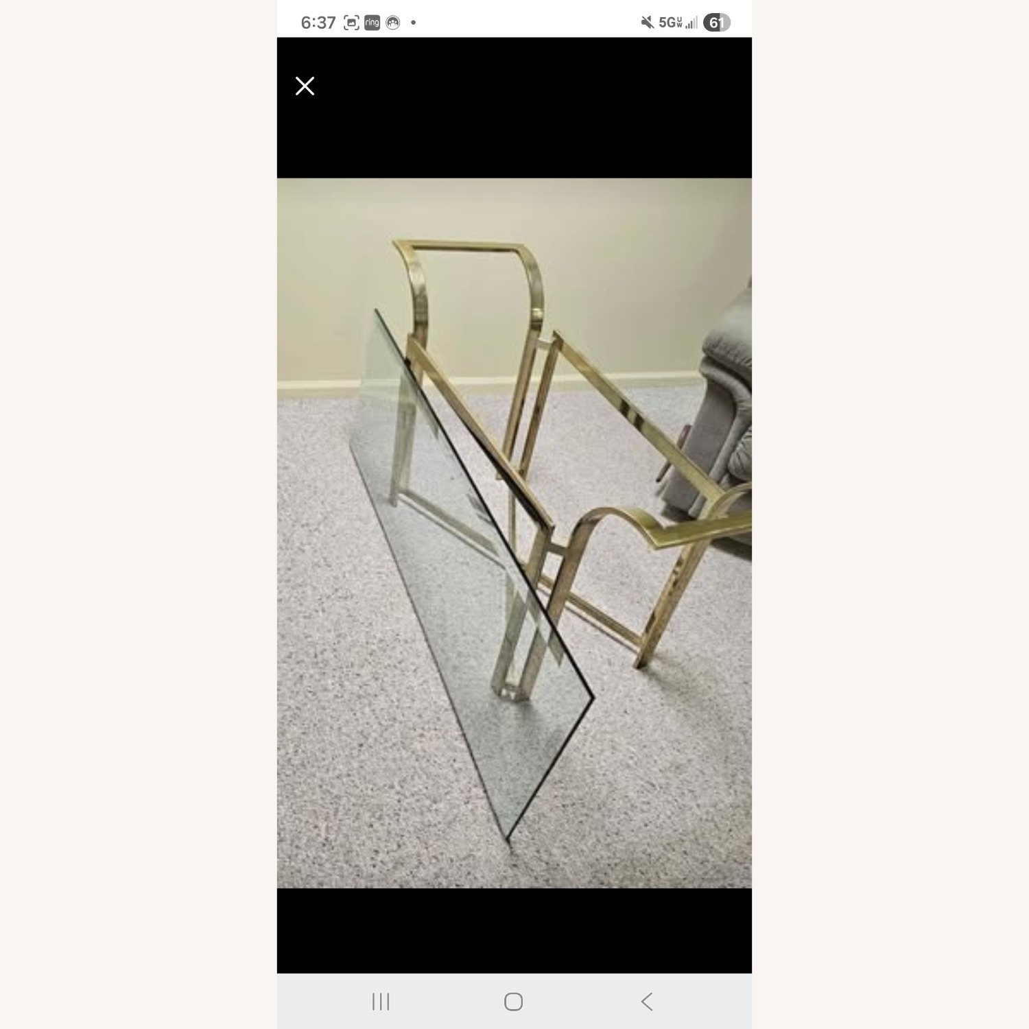 Vintage Milo Baughmagn Gold Glass Coffee Table - image-5