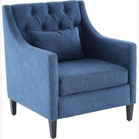 Comfy Club Chairs Blue Fabric Accent Chair