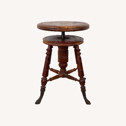 Used Antique Adjustable Pedestal Piano Stool for sale on AptDeco