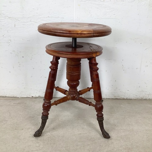Used Antique Adjustable Pedestal Piano Stool for sale on AptDeco