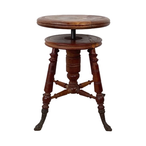 Used Antique Adjustable Pedestal Piano Stool for sale on AptDeco
