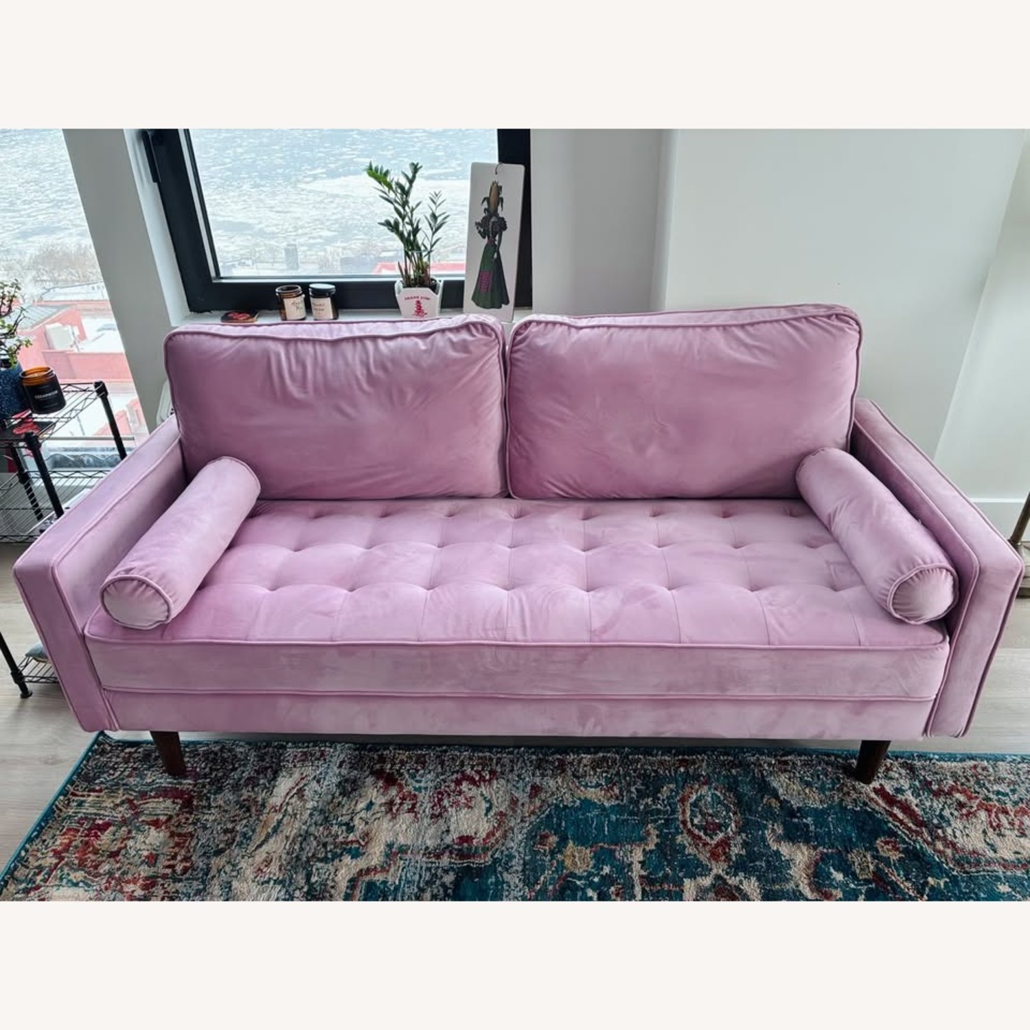 Wayfair Laurindo Pink Velvet Sofa - image-1