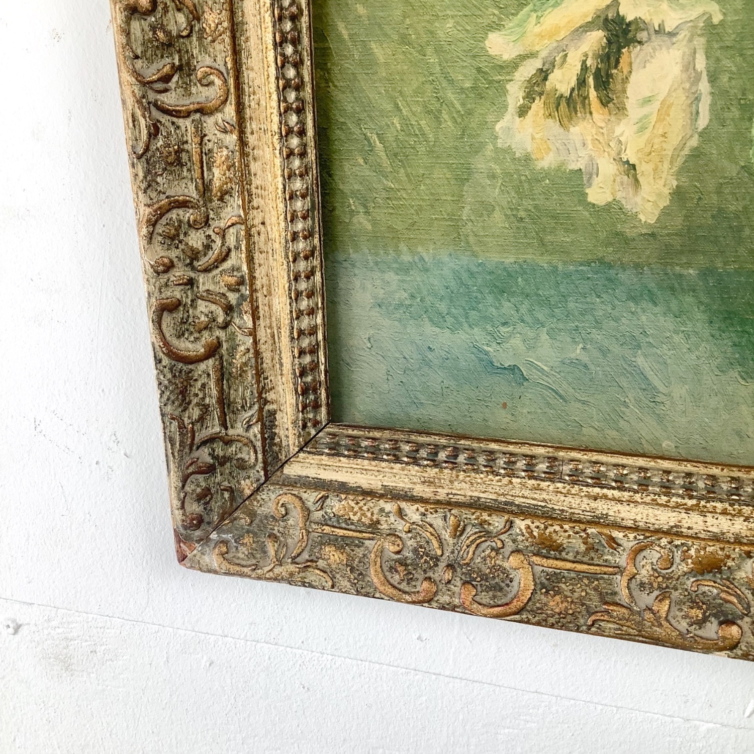 Vintage Still Life Floral Painting with Frame - image-6