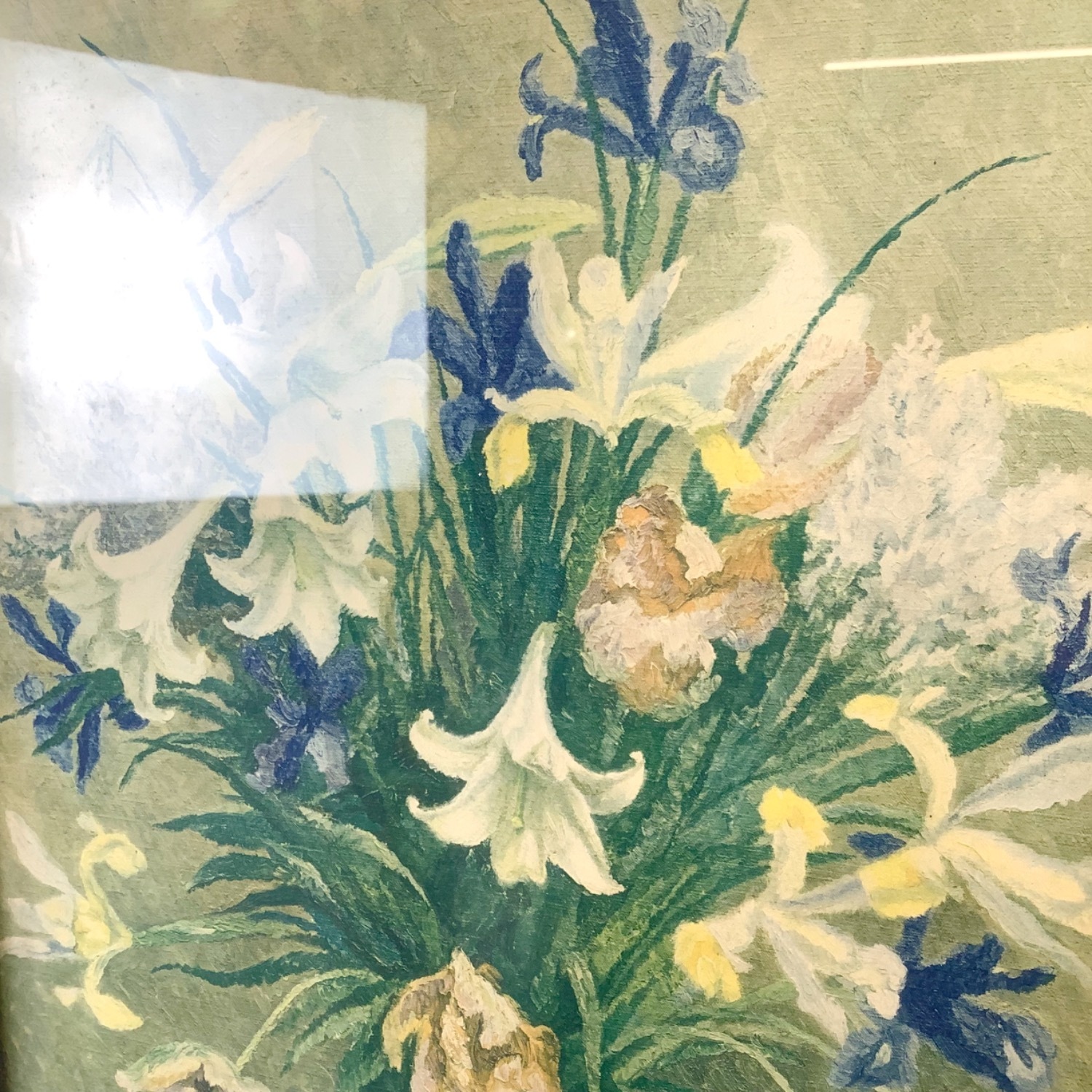 Vintage Still Life Floral Painting with Frame - image-8