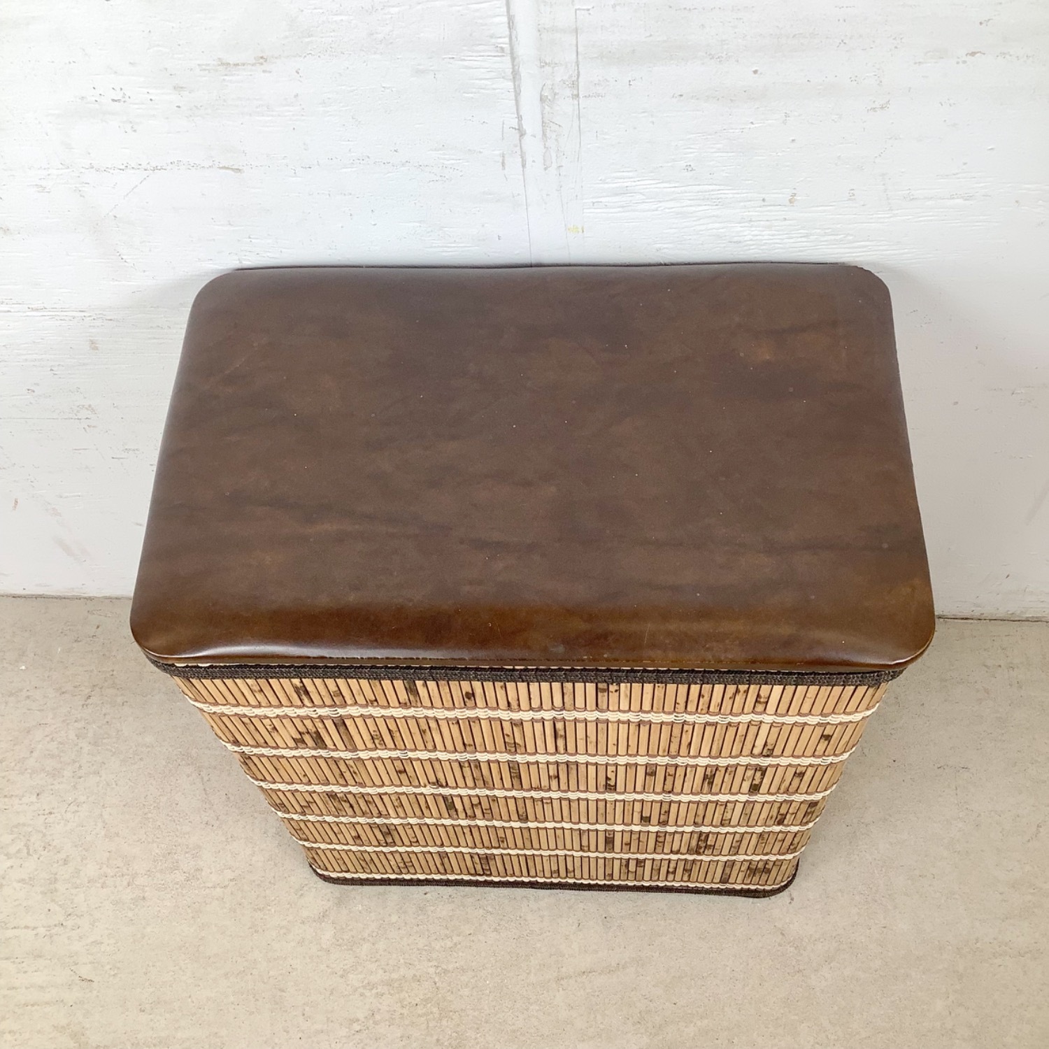 Boho Vintage Bamboo Laundry Basket with Lid - image-2
