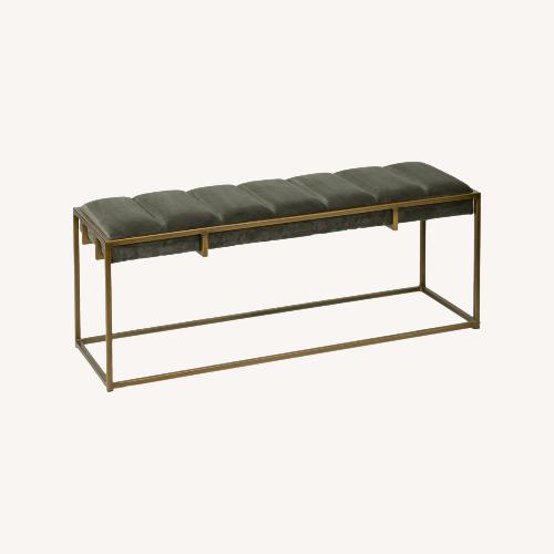 Used West Elm Dark Gray Brass Fontanne Ottoman Bench for sale on AptDeco