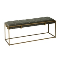 West Elm Dark Gray Brass Fontanne Ottoman Bench